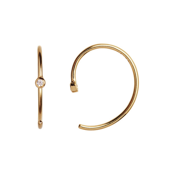 One Dot Open Creol Single, gold, Stine A Jewelry