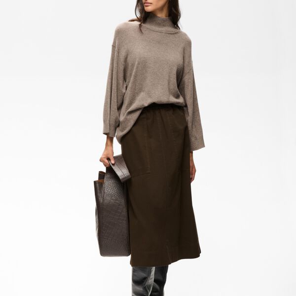 HaikoIW Pullon Skirt, chocolate brown, InWear