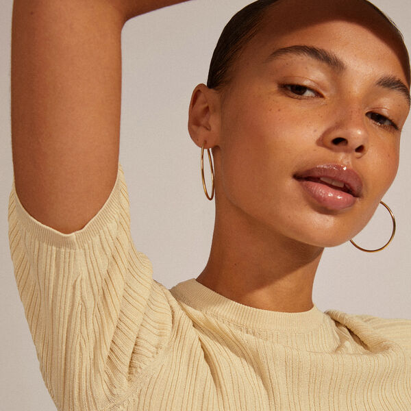 APRIL Hoops Medium, gold plated, Pilgrim