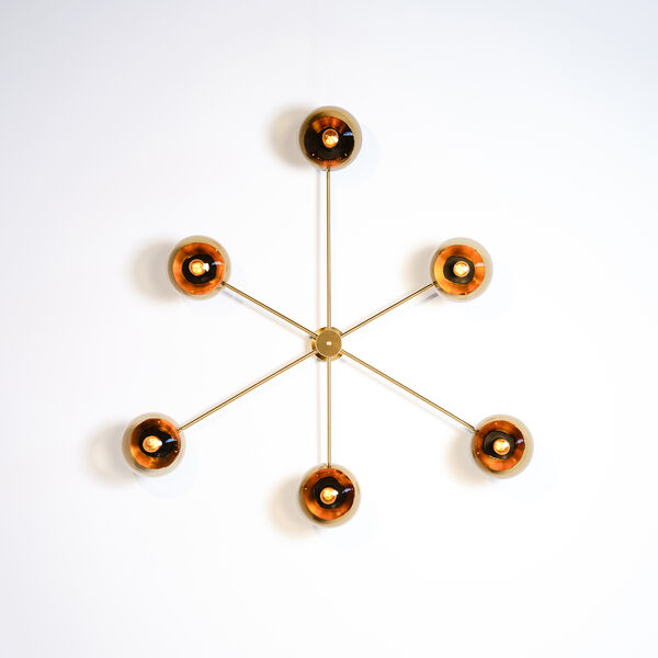 Lord Asymmetric Ceiling, brass/brown, Rubn