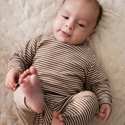Baby Leggings Stripe, almond/offwhite, Serendipity
