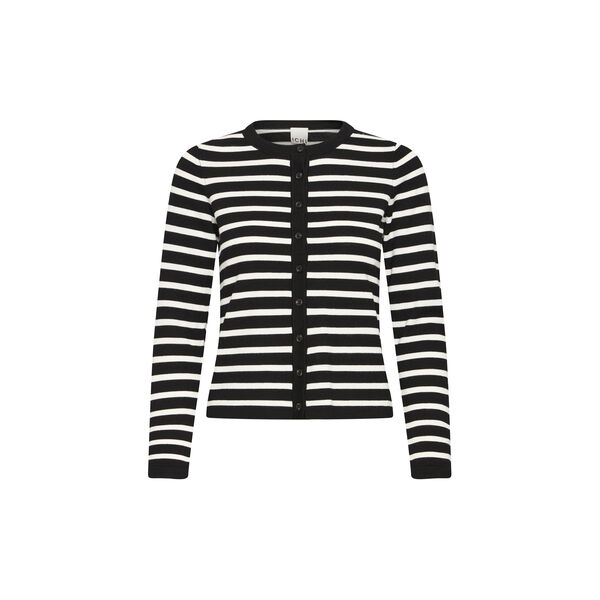 IHLULS Cardigan, black cloud dancer small strip, ICHI