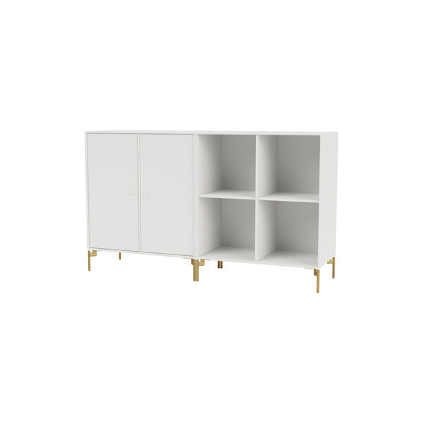 PAIR klassisk skænk med ben i messing, 01 white, Montana Furniture