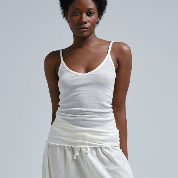 Cotton Spaghetti Top, off-white Cotton Spaghetti Top, off-white, Seamless Basic