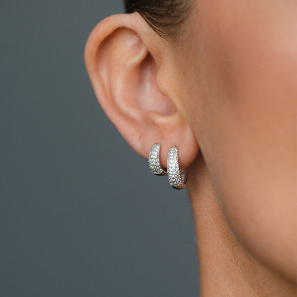 Dome Pave Hoops, Philippa Studios