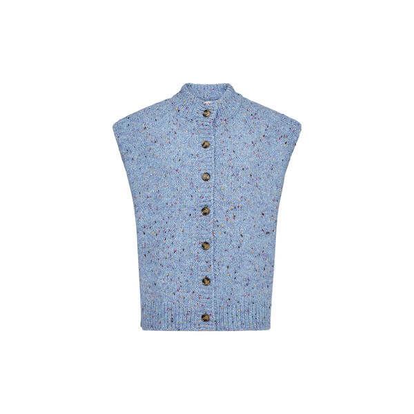 PD-Holly Button High Neck Knit, blue mist, Pieszak