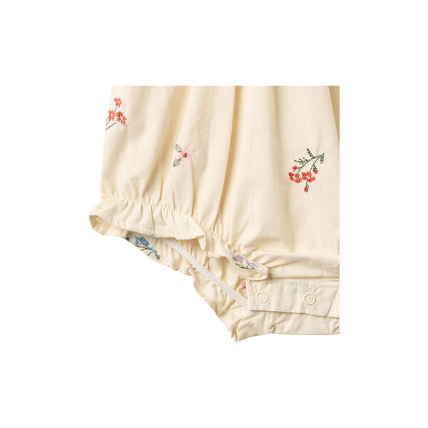 Romper Margit, ivory embroidery flowers, Wheat
