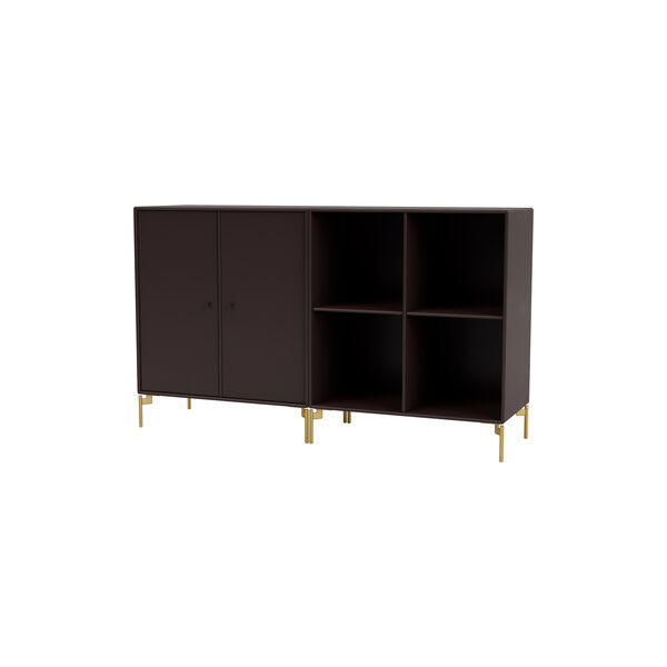 PAIR klassisk sk&aelig;nk med ben i messing, 160 balsamic, Montana Furniture