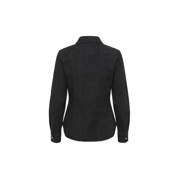 SanillaPW Shirt l/s, washed black denim, Part Two