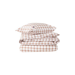 Checked Pin Point Bed Set | White/Fudge | Senget&oslash;j, Lexington