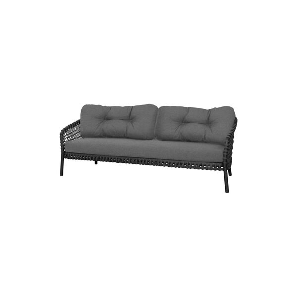 Ocean large 3-pers. sofa hyndes&aelig;t, grey, Cane-line