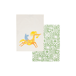 Mumi viskestykkesæt Fest, grøn, Moomin Arabia