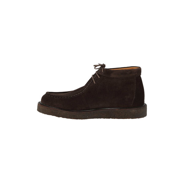 Lace-up shoe with decorative trim, dark brown, ANGULUS
