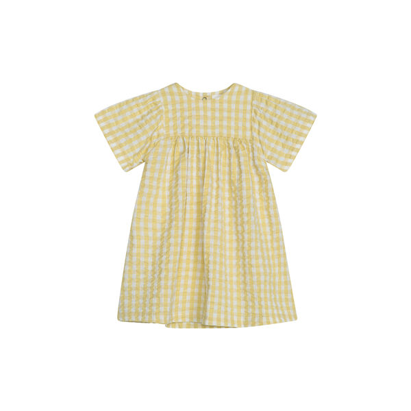 Baby Flair Dress, lemon checks, Serendipity