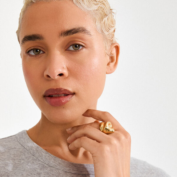 JOHNNIE ring, guldbelagt, Pilgrim