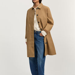 Noor Coat Ripstop Oilskin Hybrid, warm khaki, Aiayu