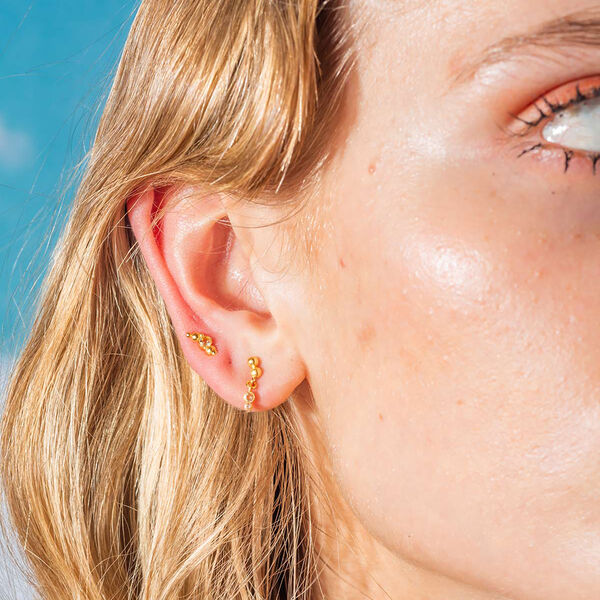 PENDULUM ØRERINGE, forgyldt/lysegul, House of Vincent