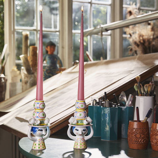 Lady with Hat lysestage, pink, Bj&oslash;rn Wiinblad