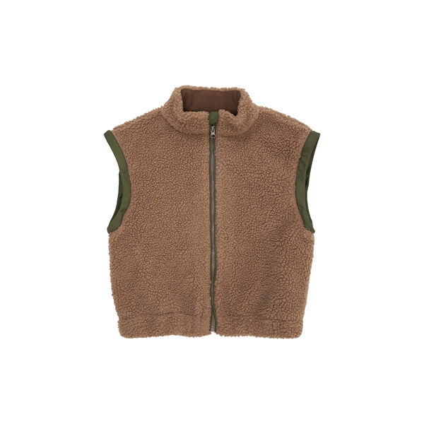 Teddy Jacket w. Removable Sleeves, natural/green comb., Copenhagen Colors Organics