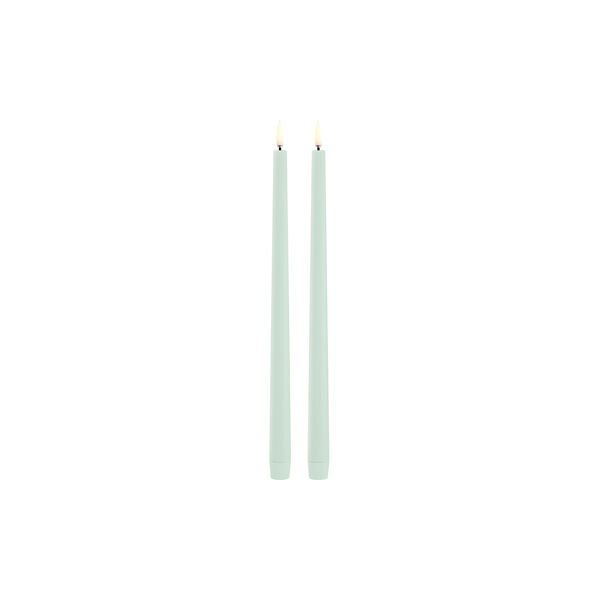 LED Slim Taper Candle 32 cm 2 pcs, dusty green, Uyuni Lighting