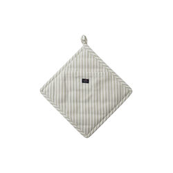 Icons Herringbone Striped Potholder, sage green/white, Lexington