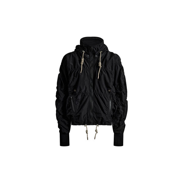 Ridge parachute jakke med lynl&aring;s og aftagelig h&aelig;tte, nero, Cartel Copenhagen
