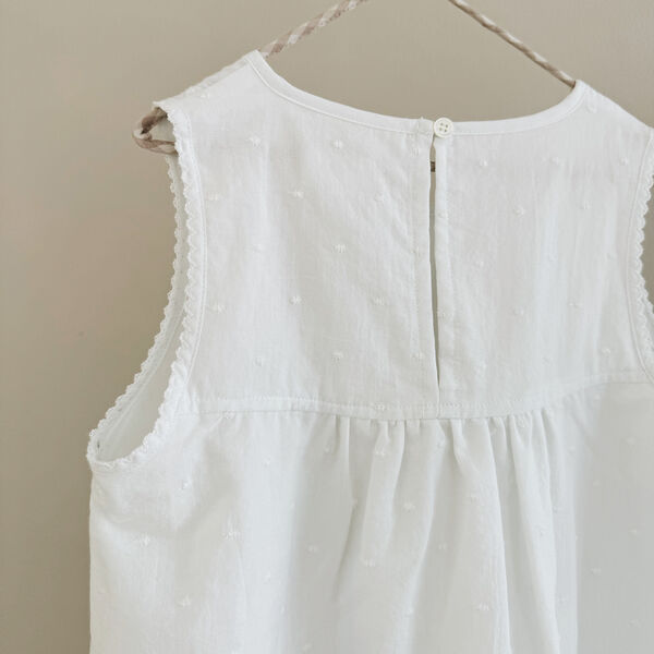 Elinor Dress, white dot, Lalaby