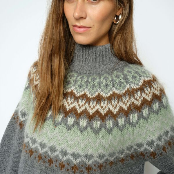MMDaya Fjord Highneck Knit, thunderstorm, MOS MOSH
