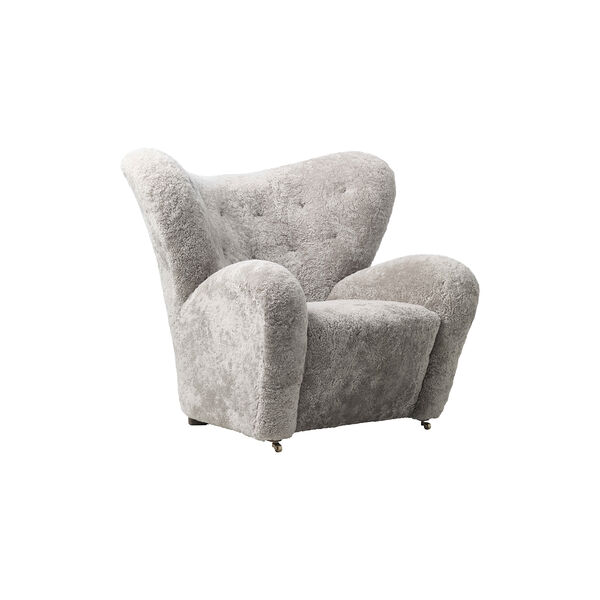 The Tired Man Lounge Chair & Ottoman, dark stained oak/green tea, Audo Copenhagen