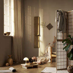 Panthella 160 Portable bordlampe, opal beige, Louis Poulsen