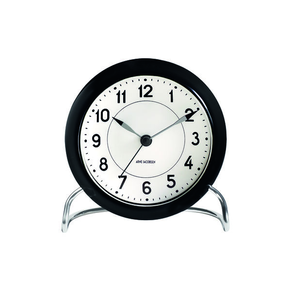 Station bordur, sort, Arne Jacobsen Clocks