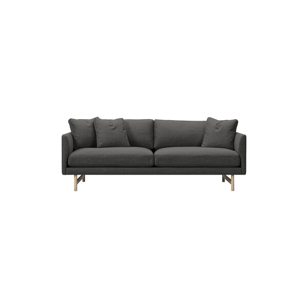 5552 Calmo 95 2 pers. sofa, mørkegrå/lakeret eg, Fredericia Furniture