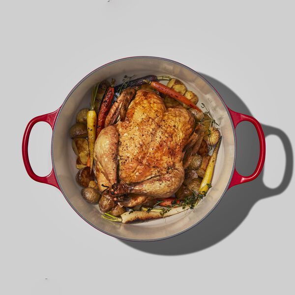 Signature rund st&oslash;bejernsgryde &Oslash; 26 cm, cerise, Le Creuset