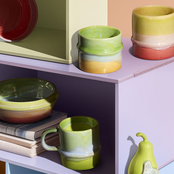 Poppery Krus med hank, apple green/mint, Kähler