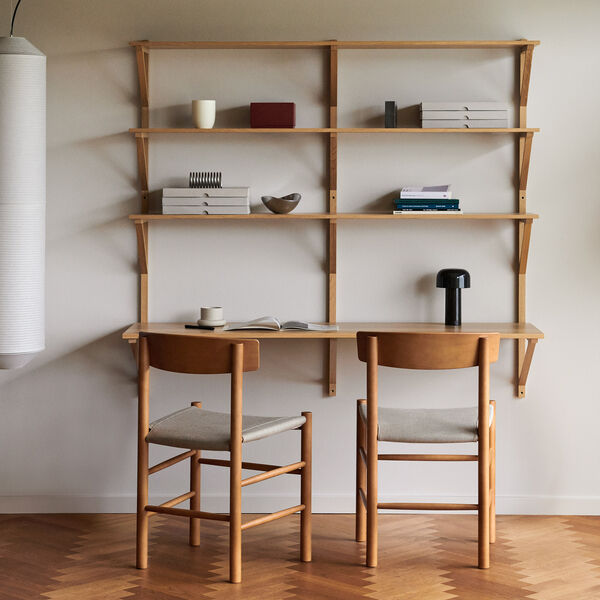 J39 Mogensen sædepolstret stol, vintage lacquered/natur kanvas, Fredericia Furniture