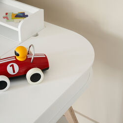 Wood skrivebord 66 cm, hvid/eg, Oliver Furniture