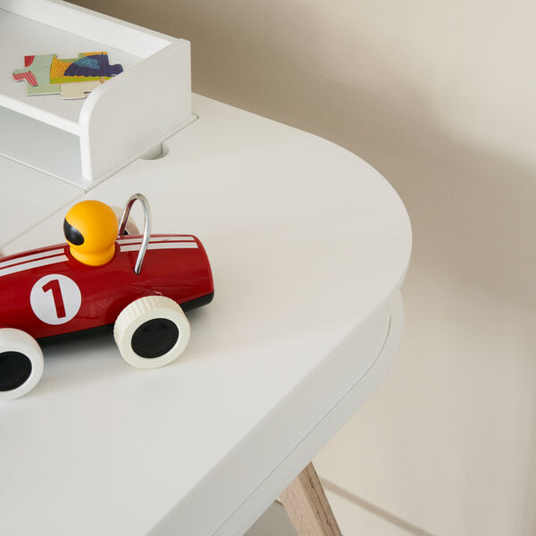 Wood skrivebord 66 cm, hvid/eg, Oliver Furniture