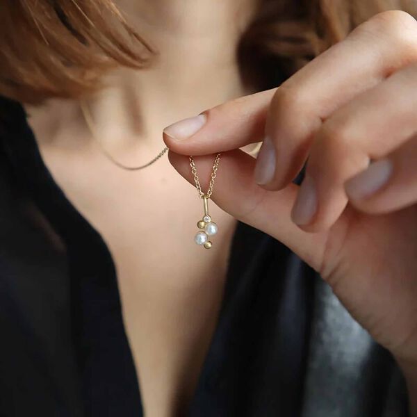 Orbit Dot perlevedh&aelig;ng, guld, Ro Copenhagen