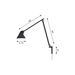 NJP lang væglampe, sort, Louis Poulsen