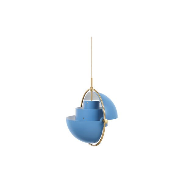 Multi-Lite Pendant, nordic blue matt/brass, GUBI