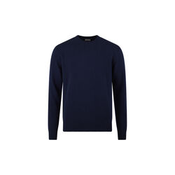 Pullover Knitted Crew Neck Carded Merino Wool, navy, Stenstr&ouml;ms