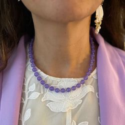 Jasmine small halsk&aelig;de, lavender, Nuni Copenhagen
