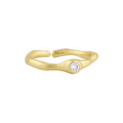 Ring med zirkon, guld, Pure by Nat