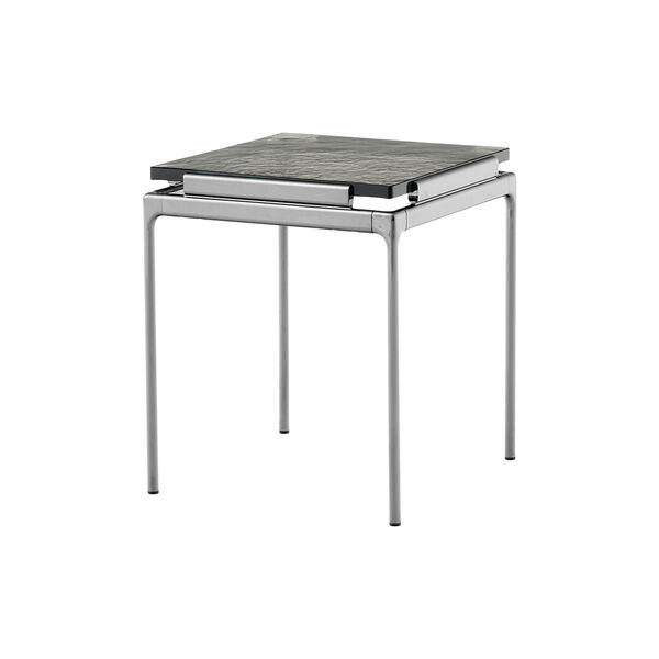 Sett LN11 Coffee Table, smoked glass/dark chrome, &Tradition
