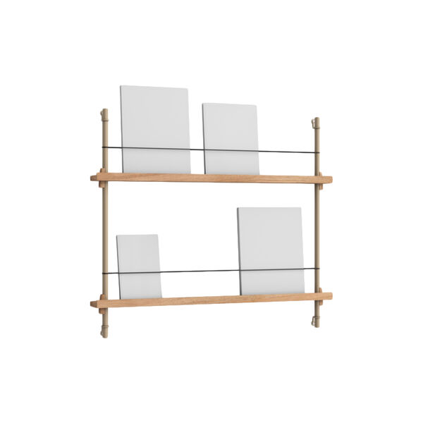 Magazine Shelving Small, oak/warm grey, MOEBE