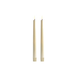 LED Smooth taper candle 2 stk. | H 25 | Pearl ivory, Uyuni Lighting