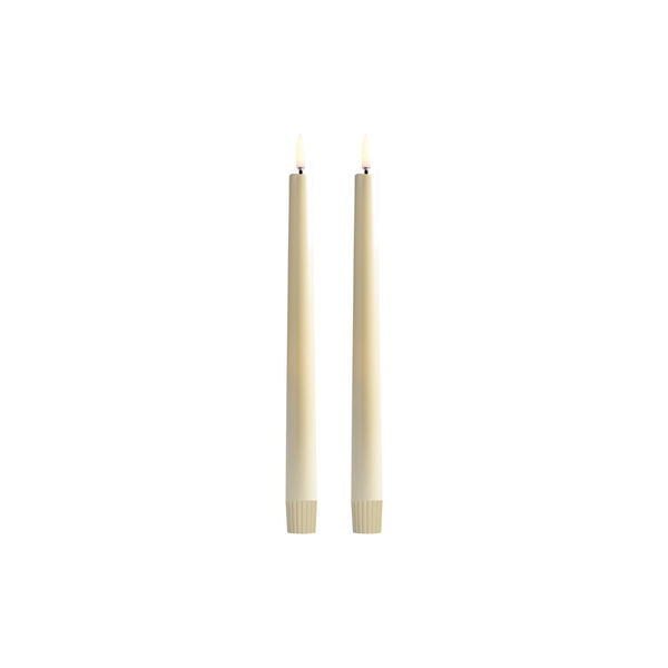 LED Smooth taper candle 2 stk. | H 25 | Pearl ivory, Uyuni Lighting