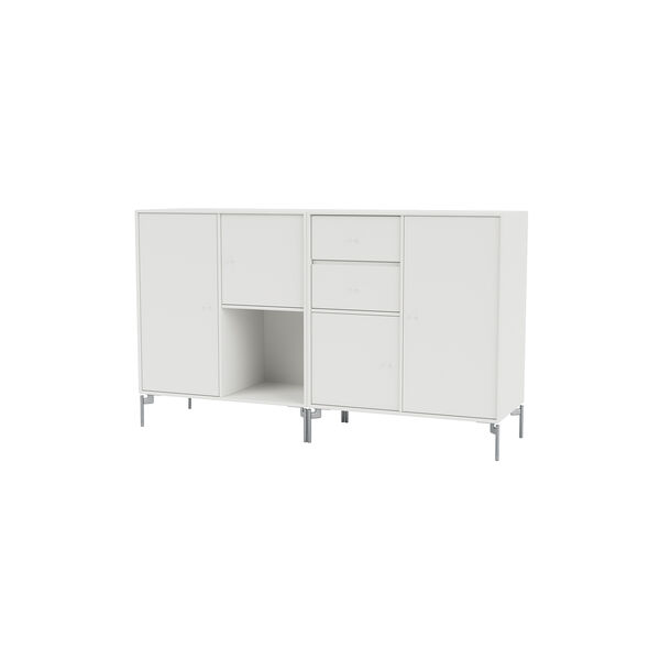 COUPLE bred sk&aelig;nk med ben i krom, 01 white, Montana Furniture