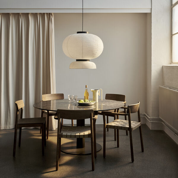 In Between SK20 Dining Table, matt black/nero marquina marble, &Tradition