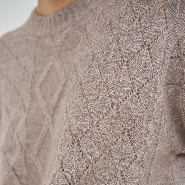 Christine Cable Sweater, dark sand, CARE BY ME